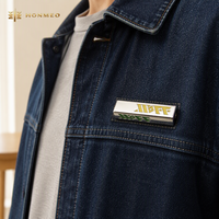 Étiquettes métalliques personnalisées HONMEO, gaufrées pour vêtements en denim, étiquette de marque, logo, vente en gros, étiquette métallique pour jeans