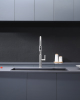 Robinet de cuisine extractible en acier inoxydable SUS304 de haute qualité, mitigeur chaud/froid à poignée unique, rotation à 360° pour évier