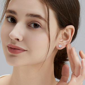 Pendientes de Plata de Ley con Halo de Moissanita VVS GRA Certificada, 2CT 1CT 3CT, con Certificado de Diamante, para Hombre y Mujer, Estilo Hiphop - Product Image 3