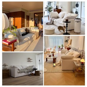 Divano Moderno in Velluto Bianco Crema, Monoposto, con Spugna ad Alta Densità, Personalizzabile, Compresso Sottovuoto per Arredamento Soggiorno - Product Image 5