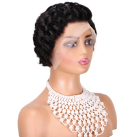 Produits en gros de qualité supérieure beauté des cheveux brésiliens bruts 13x4 perruques de lutin en dentelle transparente 100% distributeurs de produits de cheveux humains