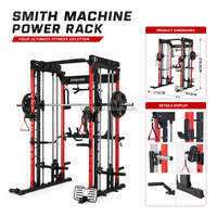 Zoshine Machine Smith Multifonctionnelle pour la Maison, Équipement de Musculation Complet Tout-en-un avec Crossover par Câbles et Rack à Poids