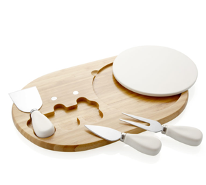 Planche à découper en bambou Offre Spéciale en porcelaine blanche avec <span class=keywords><strong>3</strong></span> couteaux à fromage - Product Image 1