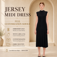 Robe longue sans manches à col roulé en tricot, coupe trapèze, en jersey extensible doux, style vintage, ample et modeste, pour mariage, hiver, ou comme sous-robe, idéale pour la superposition