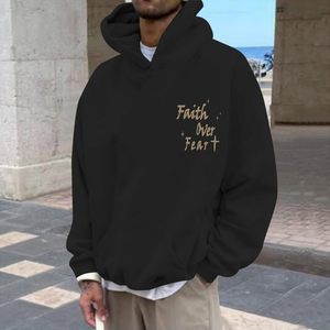 Sudadera con Capucha FOXA Faith Over Fear para Hombre, 100% Algodón, Sudadera Transpirable - Product Image 2