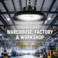 Lámpara LED UFO de Alta Potencia con Sensor de Movimiento para Microondas, 150W, Regulable, Iluminación Industrial Inteligente para Almacenes y Fábricas, Venta al Por Mayor