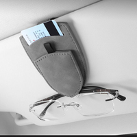 Clip magnétique pour lunettes de soleil en daim durable pour pare-soleil de voiture, étui en cuir perforé à adsorption automatique, compatible avec Honda, Ford, Jeep, VW