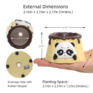 Maceta Creativa de Resina con Forma de Panda y Hamburguesa, Contenedor para Suculentas, Regalo Festivo y Adorable Maceta de Dibujos Animados para el <span class=keywords><strong>Hogar</strong></span> - Product Image 2