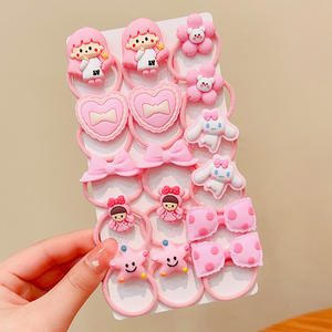 थोक 16 पीसी बच्चों के बाल सहायक कपड़े पहने हुए छोटे लड़कियों के हेयरपिन कार्टून रंगीन पशु सूरजमुखी बच्चों लोचदार हेयरबैंड - Product Image 6