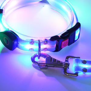 <span class=keywords><strong>2026</strong></span>년형 USB 충전식 <span class=keywords><strong>LED</strong></span> 개 목걸이, 솔리드 패턴 나일론 소재, 리본 장식으로 색상 변경 가능 - Product Image 2