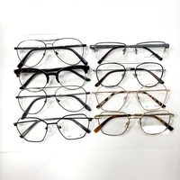 Montures de lunettes optiques en métal mélangé, assorties, multicolores, en acier inoxydable, forme carrée, tendance, en polycarbonate