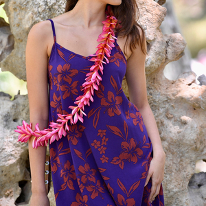 New summer slim-fit Hawaiian floral print casual <b>dress</b> custom-made soft organic cotton mini <b>dress</b> - Product Image 4