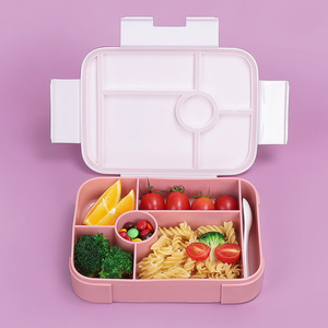 Boîte à lunch en silicone avec 5 compartiments, compatible micro-ondes et réutilisable, boîte à lunch pour enfants avec fonction de chauffage - Product Image 4