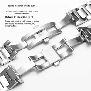 Correa <span class=keywords><strong>de</strong></span> Reloj Bleu <span class=keywords><strong>de</strong></span> Lujo <span class=keywords><strong>de</strong></span> 22 mm, Transpirable, <span class=keywords><strong>de</strong></span> Acero Inoxidable 304 para Hombre y <span class=keywords><strong>Mujer</strong></span>, Compatible con iWatch - Product Image 3