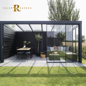 Pergola extérieure personnalisée en verre, résistante au vent et à la neige, avec <span class=keywords><strong>toit</strong></span> en verre trempé double couche, véranda quatre saisons, pergola de villa - Product Image 1