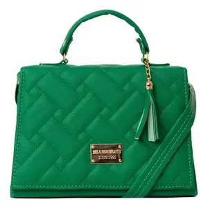 Bolso Mensajero Acolchado Verde para Mujer Fana Mariconera con Borla y Asa Superior, Estilo Clásico, para Uso Diario en Todas las Estaciones - Product Image 1