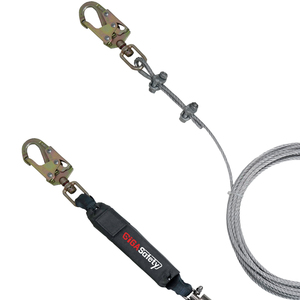 Cordon de sécurité en câble métallique, réglable, pour positionnement au travail, protection individuelle contre les chutes en travaux électriques et de construction - Product Image 2