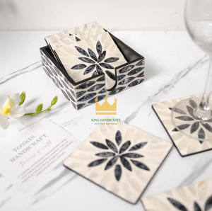 แผ่นรองแก้วสี่เหลี่ยมหวายแบบรักษ์โลก ดีไซน์ทันสมัย ป้องกันความร้อน งานฝีมือฝังมุก สำหรับตกแต่งโต๊ะ ผลิตในเวียดนาม ราคาถูก - Product Image 3