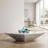 Tianshan — Table basse carrée moderne en marbre blanc, simple et à la mode, vente directe d'usine