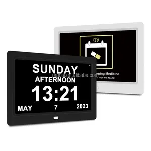 Vorteile Digitaler Kalender Tages uhr Foto rahmen-Automatisch dimm bares Display 24 Alarm optionen 7-Zoll-Digitaluhr