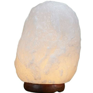 Lampe de sel de l'Himalaya blanche de qualité supérieure, forme de roche naturelle, 3-5 kg, lampe à intensité variable USB pour la méditation, la salle de yoga, approuvée CE - Product Image 3