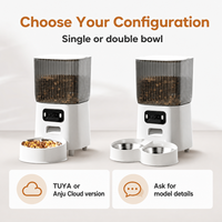 Comedero Automático Inteligente para Mascotas con WiFi y App, Dispensador de Comida para Gatos Moderno, de Gran Capacidad (7L/4L), de Plástico, con Temporizador, Duradero