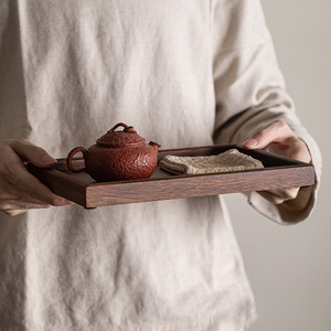 Walnut Wood Teacup <b>Tray</b> Solid Wood <b>Tea</b> Serving <b>Tray</b> For Household And Restaurant Use Elegant Design With Food Safe Surface - Product Image 2