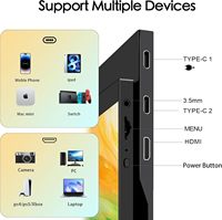 Moniteur de jeu portable AHXJKA IPS USB-C 15,6 pouces 1080p 16:9 Écran tactile Haut-parleurs intégrés Montage VESA Béquille intégrée