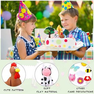 Set <span class=keywords><strong>de</strong></span> Adornos para Pastel <span class=keywords><strong>de</strong></span> Cumpleaños con Temática <span class=keywords><strong>de</strong></span> Animales <span class=keywords><strong>de</strong></span> Granja, Decoración para Pastel con Diseño <span class=keywords><strong>de</strong></span> Vaca, <span class=keywords><strong>Gallo</strong></span>, Cerdo, Granero, Abeja, Flor y Árbol, Artículos para Fiestas - Product Image 2