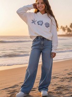 Sweat-shirt à capuche graphique côtière pour femmes grandes tailles, à manches longues, coupe ample, décontracté, surdimensionné, vente en gros, personnalisable