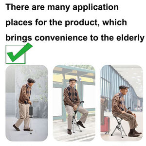 Bastón de Senderismo <span class=keywords><strong>Plegable</strong></span> de Alta Calidad con Asiento para Caminatas y Excursiones, Cómoda <span class=keywords><strong>Silla</strong></span> de Muleta para Caminantes - Product Image 3