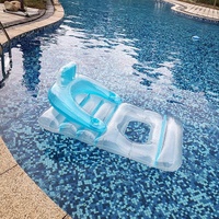 Lit flottant gonflable transparent en PVC écologique personnalisé, pour les loisirs aquatiques en plein air, avec dossier, hamac aquatique, jouet aquatique