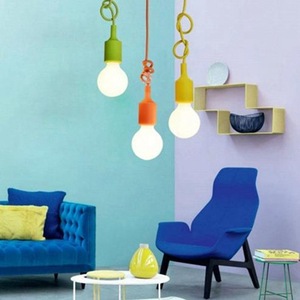 Lámpara Colgante Minimalista Macaron E27 <span class=keywords><strong>de</strong></span> Silicona para Alimentos Frescos, Venta al por Mayor Transfronteriza Directa <span class=keywords><strong>de</strong></span> Fabricante, Colorida, Estilo Caramelo, Memphis - Product Image 3