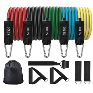 Fitness Workout Latex <b>Exercise</b> Tube 11pcs Resistance <b>Bands</b> Set Gymnastic Sport Pull Rope With Door Anchor Handle - Product Image 3