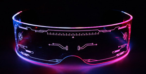 Lunettes de soleil LED pour la mode Hip Hop et le cosplay Cyberpunk avec monture lumineuse et design technologique futuriste pour les fêtes KV-S850 - Product Image 5