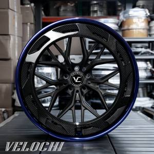 Jantes forgées noires brillantes <span class=keywords><strong>VLC</strong></span> avec anneau en carbone 18 19 20 21 22 24 pouces 5x114.3 5x112 5x130 Forgrd pour Porsche Lamborghini BMW - Product Image 4