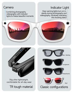 <span class=keywords><strong>New</strong></span> Red Fashion ai Sunglasses 2025 với ai dịch phụ nữ an toàn kính bảo vệ mắt w610 800W máy ảnh thông minh ghi video - Product Image 2