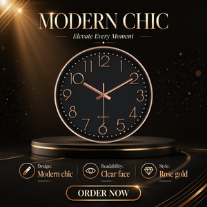 <span class=keywords><strong>Orologio</strong></span> da <span class=keywords><strong>Parete</strong></span> Silenzioso al Quarzo da 35 CM (14 Pollici) <span class=keywords><strong>Design</strong></span> Moderno e Semplice in Plastica e Vetro per Soggiorno - Product Image 1