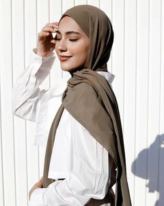 Clássico Silhueta Coleção Luxuosa Crepe Hijabfashion Crinkle Chiffon Hijab Chiffon Textura Hijabstyle Planície Tudung Xaile - Product Image 2