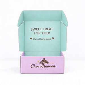 Empaque Personalizado de Chocolate para Marcas en Línea, Caja de Cartón Corrugado Tipo B/E, Fabricante de Cajas de Envío con Cierre Superior Troquelado - Product Image 2