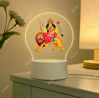 Lampe de nuit LED en acrylique Ganesh, lampe de table décorative religieuse hindoue, alimentée par USB, lumière décorative spirituelle pour la maison