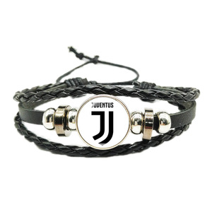 Popular Woven Leather Rope Stainless Steel Custom Flag Club Logo <b>Grease</b> Drop <b>Rubber</b> Unisex Cool Trend Bangle Anniversary Songfu - Product Image 3