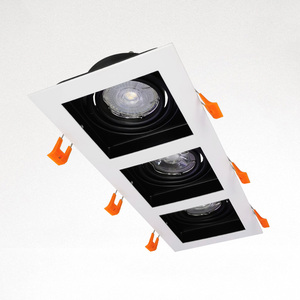 Faretto da incasso a soffitto antiriflesso di alta qualità da incasso a 3 teste con alloggiamento nero per soggiorno/ufficio/<span class=keywords><strong>ristorante</strong></span> - Product Image 1