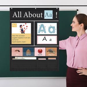 Tabla de Letras de Tela Educativa para Niños, Profesores y Preescolar, 27x34 Pulgadas, Negro/Azul/Colores Personalizados - Product Image 5