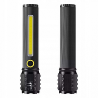 Lampe de poche LED pour camping en plein air, lumière puissante et longue portée, charge USB, corps en alliage d'aluminium et ampoule LED