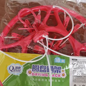 Qinar Round <b>Drying</b> <b>Rack</b> 18 Clips Multifunctional Clothes Hanger For Balcony Use - Product Image 3