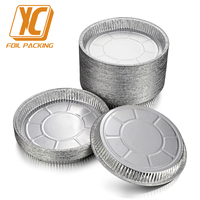 Plateau à pizza jetable en aluminium de 8 pouces avec structure renforcée, plaque en aluminium anti-déformation résistante au four