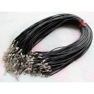 corda ajustável longo Suppliers-Corda de couro legítimo para colar, acessórios diy personalizados de 2020 nova moda colar de couro genuíno corda/1.8 polegadas extensor de corrente ajustável