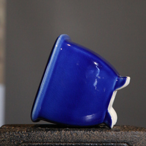 Maceta de Cerámica para Bonsái, Esmalte Azul, Forma Cuadrada, Estilo Chino Clásico - Product Image 2