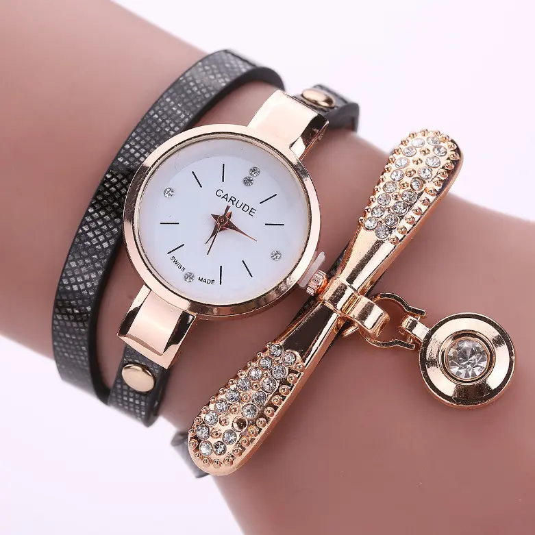 2021 Quartz Ladies Luxury Winding Watches with Diamond Wristwatch Wrist Bracelet Leather Watch for Women